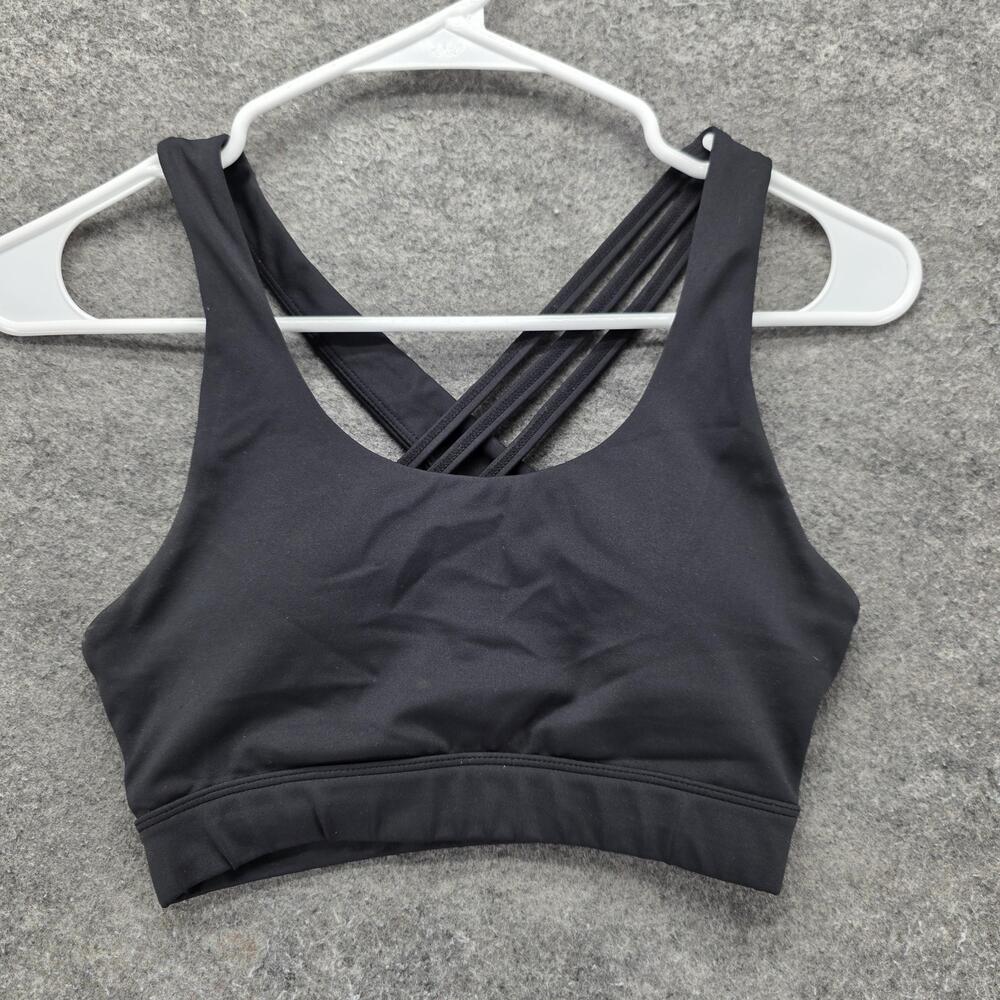WILO THE LABEL Sports Bra Womens S Black Crossback Logo Stretch Athletic